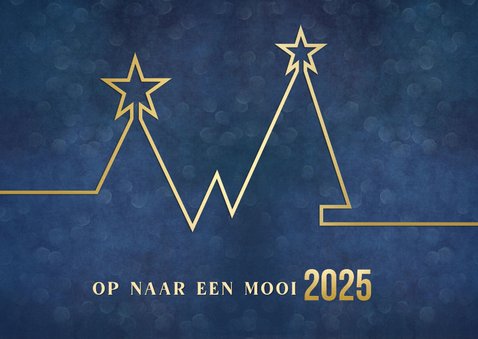 Originele kerstkaart - pieken in 2025 met kerstboom grafiek 2