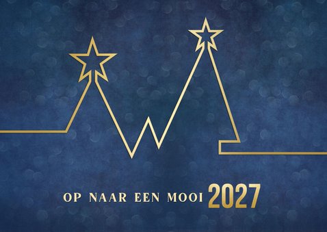 Originele kerstkaart - pieken in 2027 met kerstboom grafiek 2