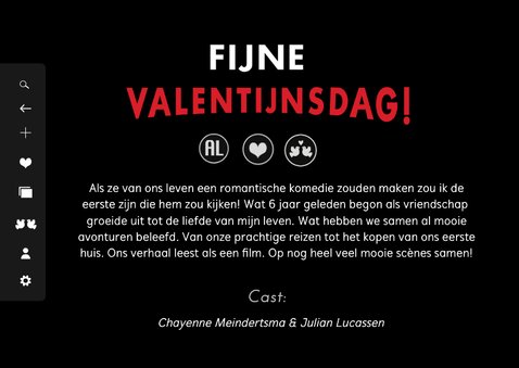 Originele valentijnskaart in een streaming dienst stijl 3