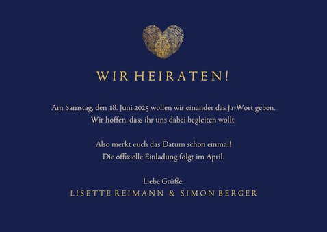 Originelle Save-the-Date-Karte mit Fingerabdruck 3