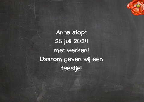 Pensioenfeest krijtbord 2