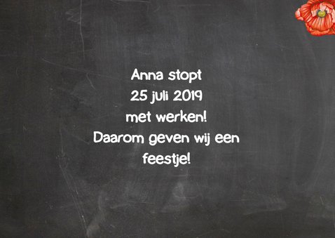 Pensioenfeest krijtbord 2