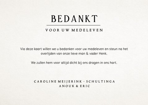 Persoonlijke moderne rouwkaart fotocollage met 7 foto's 3