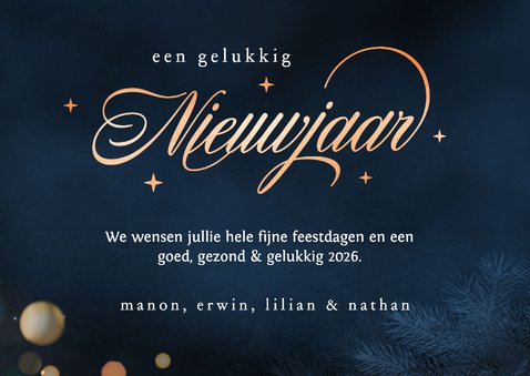 Persoonlijke nieuwjaarskaart met foto en gelukkig nieuwjaar 3