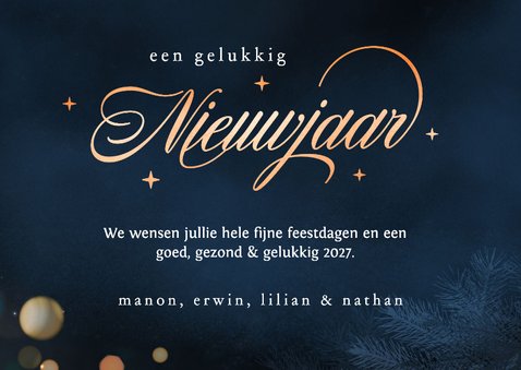 Persoonlijke nieuwjaarskaart met foto en gelukkig nieuwjaar 3