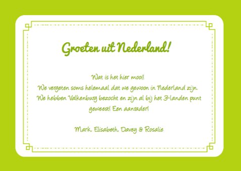 Persoonlijke vakantiekaart NL 3