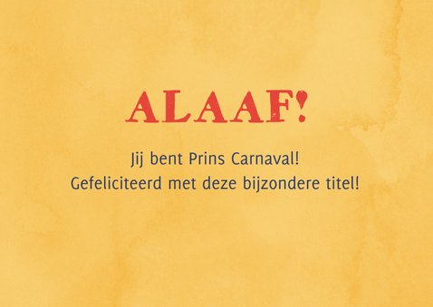 Prins carnaval carnavalskaart gefeliciteerd prinsenhoed goud 3