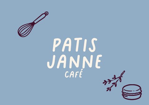 Reviewkaartje met menu-items x Patisjanne Achterkant