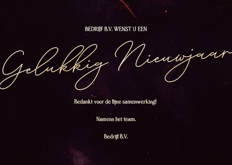 Rode zakelijke nieuwjaarskaart 2026 met marmer swirl 3