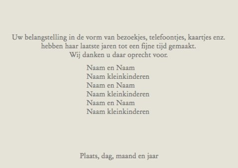 Rouwkaart kader met foto en tekstvoorstel 3