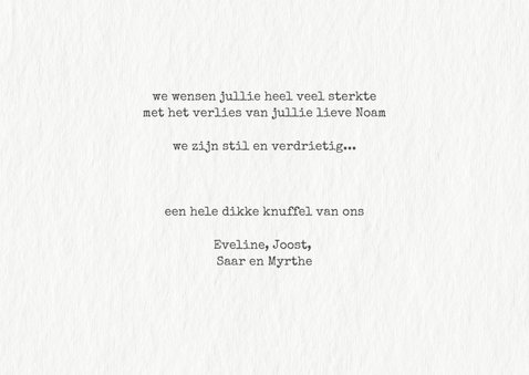 Rouwkaart voor overleden kindje met gouden sterretjes 3