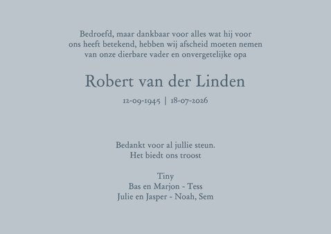 Rouwkaart zee en vogel 3