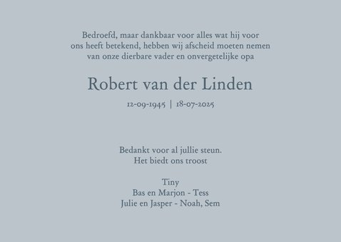 Rouwkaart zee en vogel 3