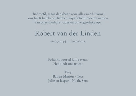 Rouwkaart zee en vogel 3