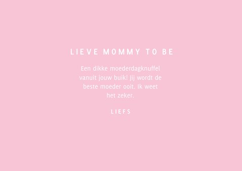 Roze moederdagkaartje happy mommy to be day 3