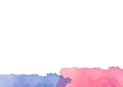 Samenwonen kaart met blauw en roos kleurvlek en vogels 2