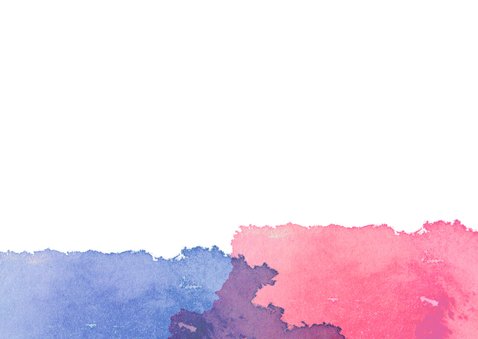 Samenwonen kaart met blauw en roos kleurvlek en vogels Achterkant