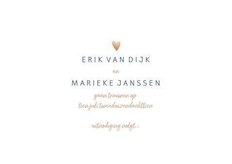 Save our date kaart met goudlook en waterverf 3