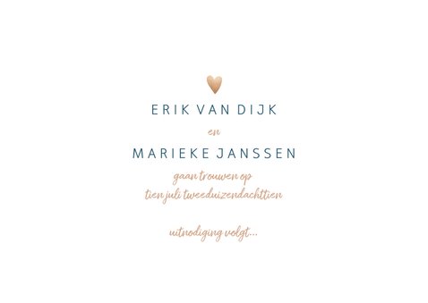 Save our date kaart met goudlook en waterverf 3