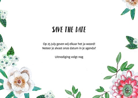 Save the date bloemen botanisch met foto's 3