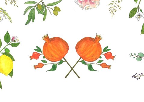 Save the date botanische kristal met bloemen en fruit 2