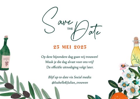 Save the Date kaart mediterraanse zomer 3