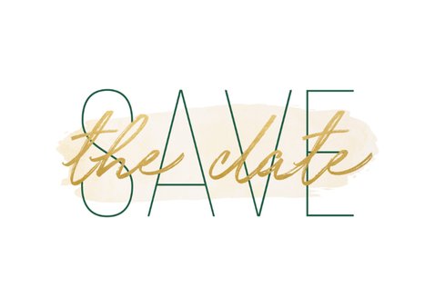 Save the date kaart met goudlook en waterverf 2