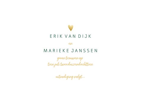 Save the date kaart met goudlook en waterverf 3