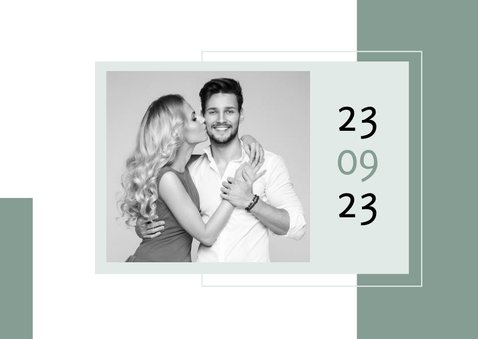 Save the date kaart modern stijlvol foto grafisch 2