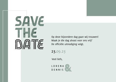 Save the date kaart modern stijlvol foto grafisch 3