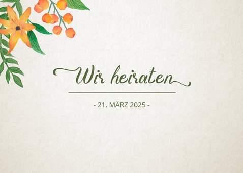 Save-the-Date-Karte Vintage Blumen 2