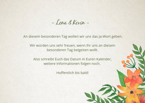 Save-the-Date-Karte Vintage Blumen 3