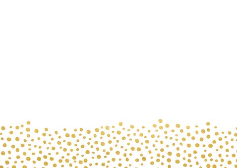 Save-the-Date-Karte zur Hochzeit im Goldlook mit Herzen Rückseite