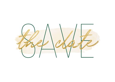 Save-the-Date-Karte zur Hochzeit 'Save the date' im Goldlook 2