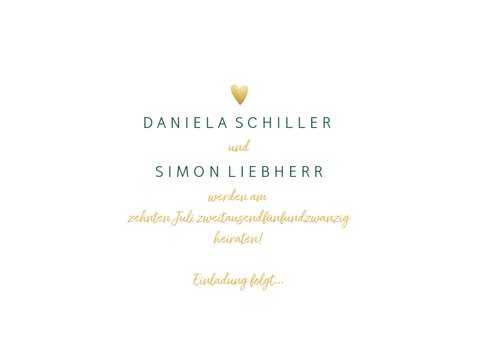 Save-the-Date-Karte zur Hochzeit 'Save the date' im Goldlook 3