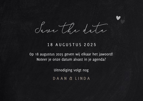 Save the date met fotocollage liggend en sierlijke letters 3