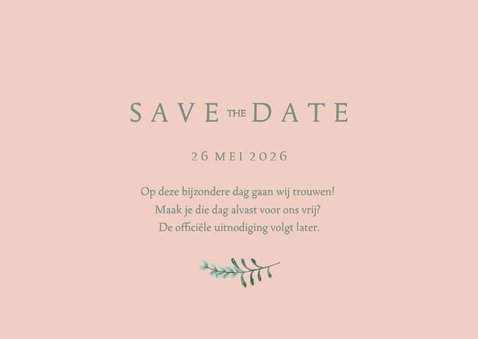 Save the Date minimalistisch klassiek bloemen 3