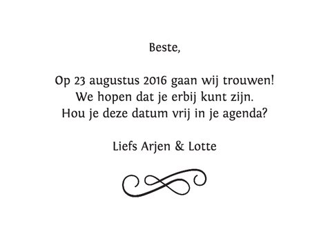 Save the date strand met hart 3