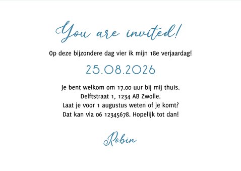 Save the date ticket modern grafisch verjaardag feestje foto 3