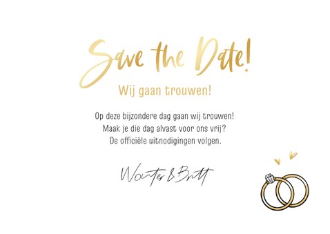 Save the date trouwkaart grappig bruidspaar cartoon 3