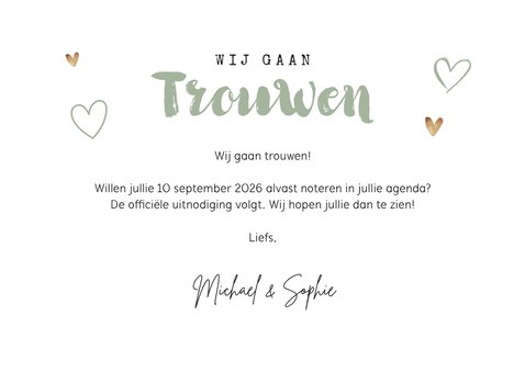 Save the date trouwkaart kalender houtlookwegwijzers 3