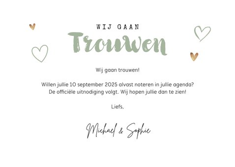 Save the date trouwkaart kalender houtlookwegwijzers 3