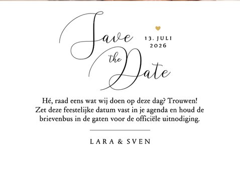 Save the date trouwkaart simpel minimalistisch eenvoudig 3