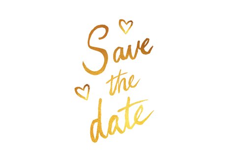 Save the date trouwkaart stijlvol goud met eigen foto's 2