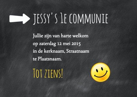 Schoolbord smiley communie-isf 3