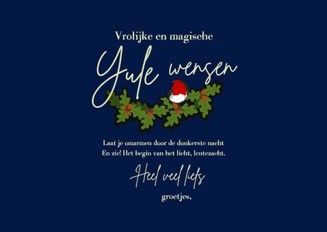 Seizoenskaart -Yule - Wintersolstice kerstkaart voor pagans 3