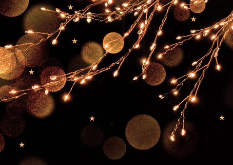 Sfeervol kerstkaartje met foto en lichtjes 2