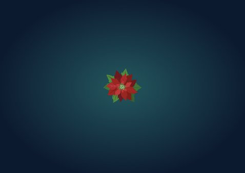 Sierlijke kerstkaart Merry Christmas bloemen en sterren Achterkant