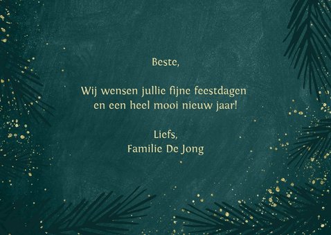 Sierlijke nieuwjaarskaart goudlook kalligrafie 3