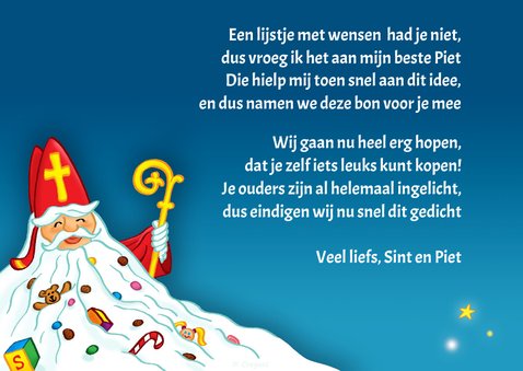 Sinterklaas met baard kadobon 3